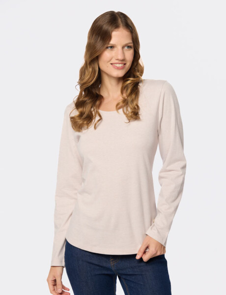 REMERA LISA MANGA LARGA Beige