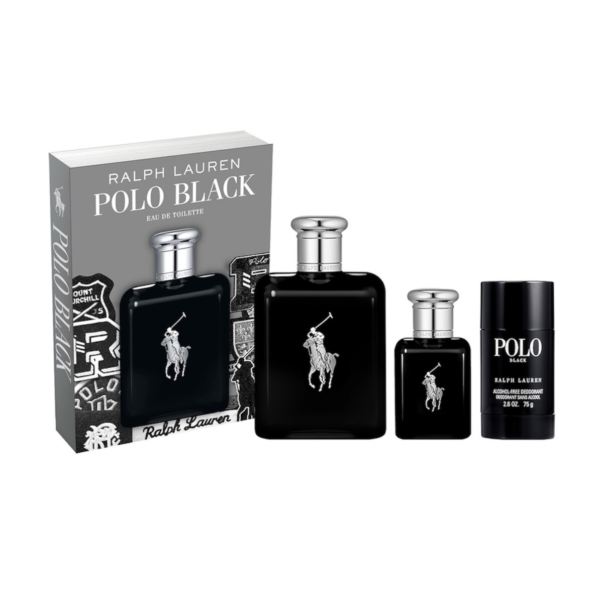 Cofre Ralph Lauren Perfume Polo Black 125ml EDT+ 40ml + Desodorante 75g 