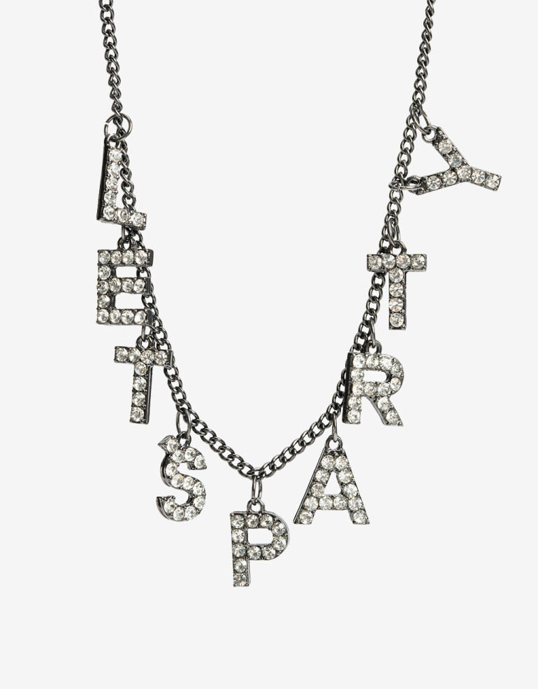 Collares Cortos Strass Collar Corto Let´s Party - Plateado Hematite