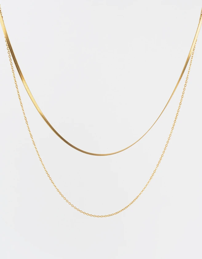 Collares Cortos Acero quirúrgico Collar De Acero Quirúrgico - Dorado