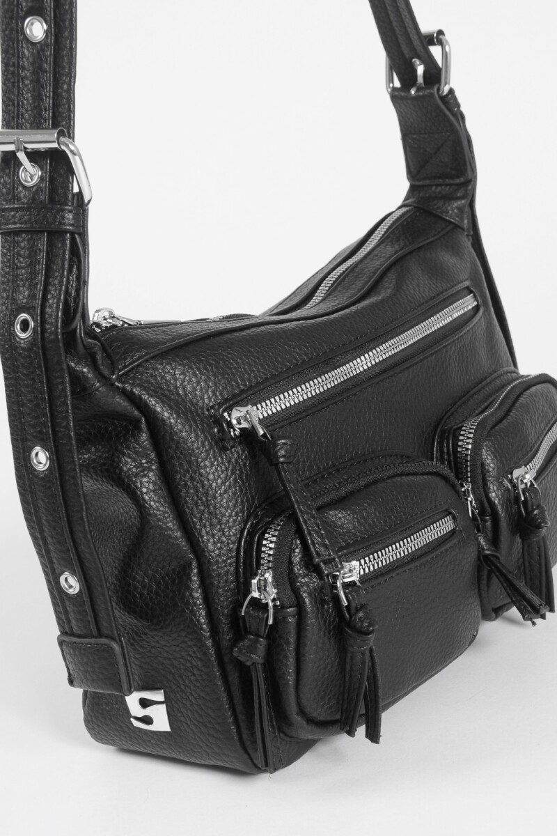Bandolera doble bolsillo negro