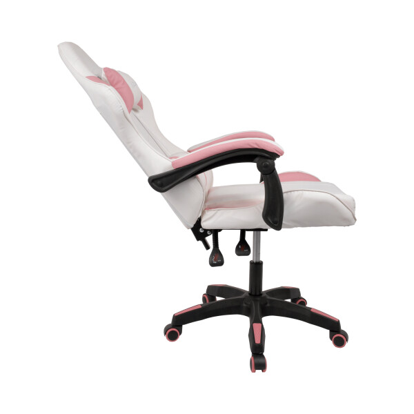 Silla Gamer Ergonomica Escritorio Reclinable Soporta 200kg Blanco con Rosa Silla Gamer Ergonomica Escritorio Reclinable Soporta 200kg Blanco con Rosa