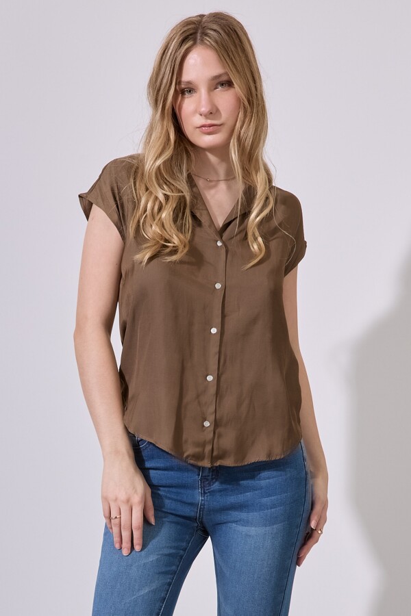 Camisa Saten MARRON