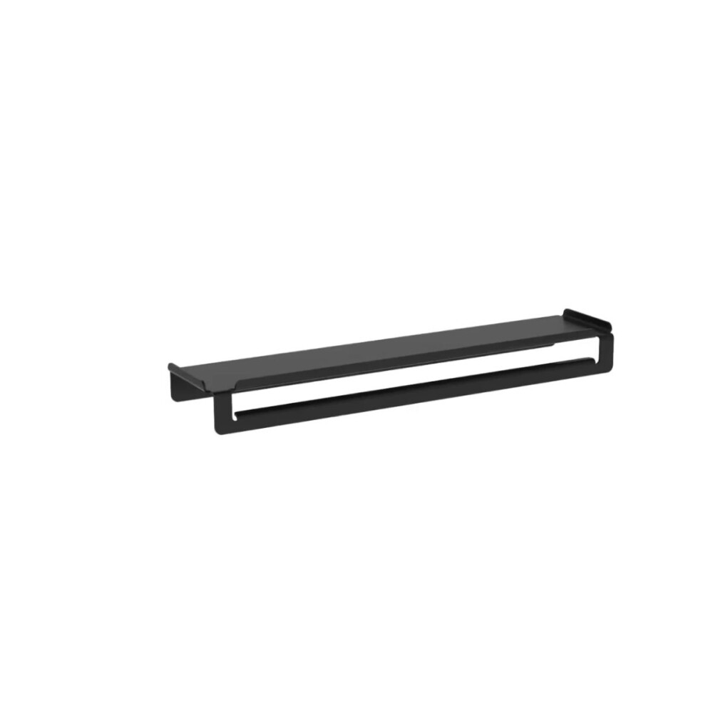TOALLERO CON ESTANTE 50CM NEGRO MATE Toallero Con Estante 50cm Negro Mate