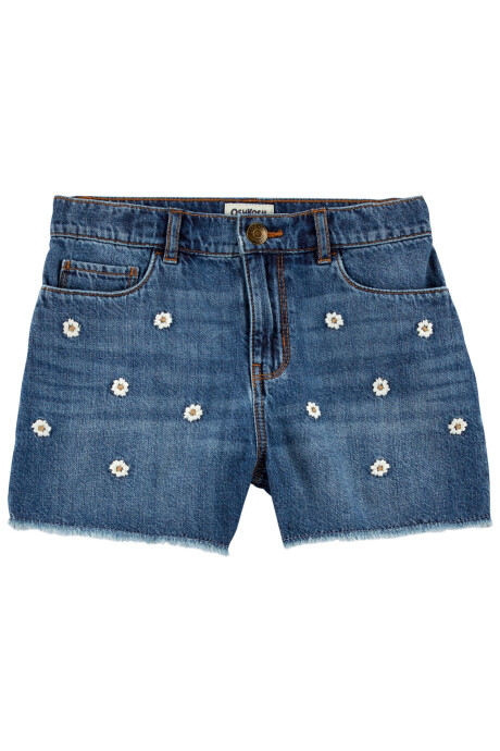 Short de jean con bordado Sin color