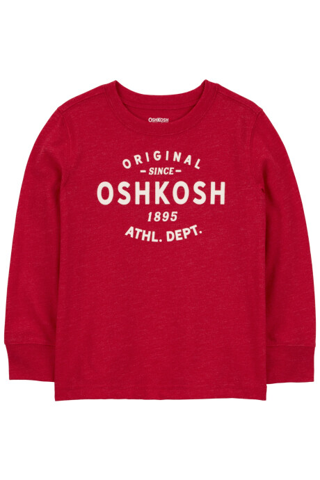 Remera de algodón, con logo, roja Sin color