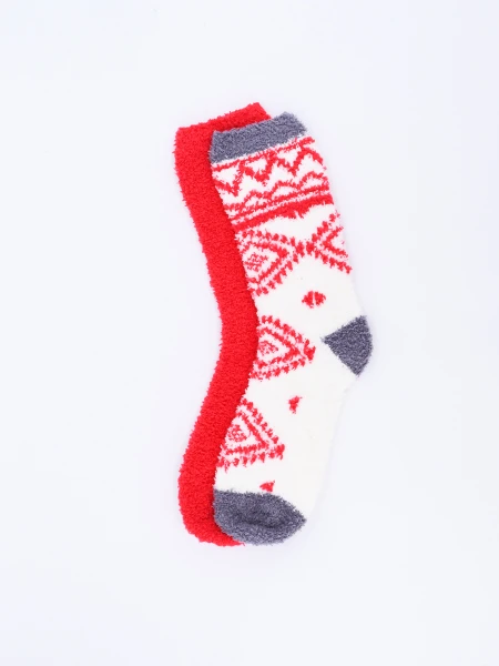 MEDIAS CHENILLE PACK X 2 ESTAMPADO 1