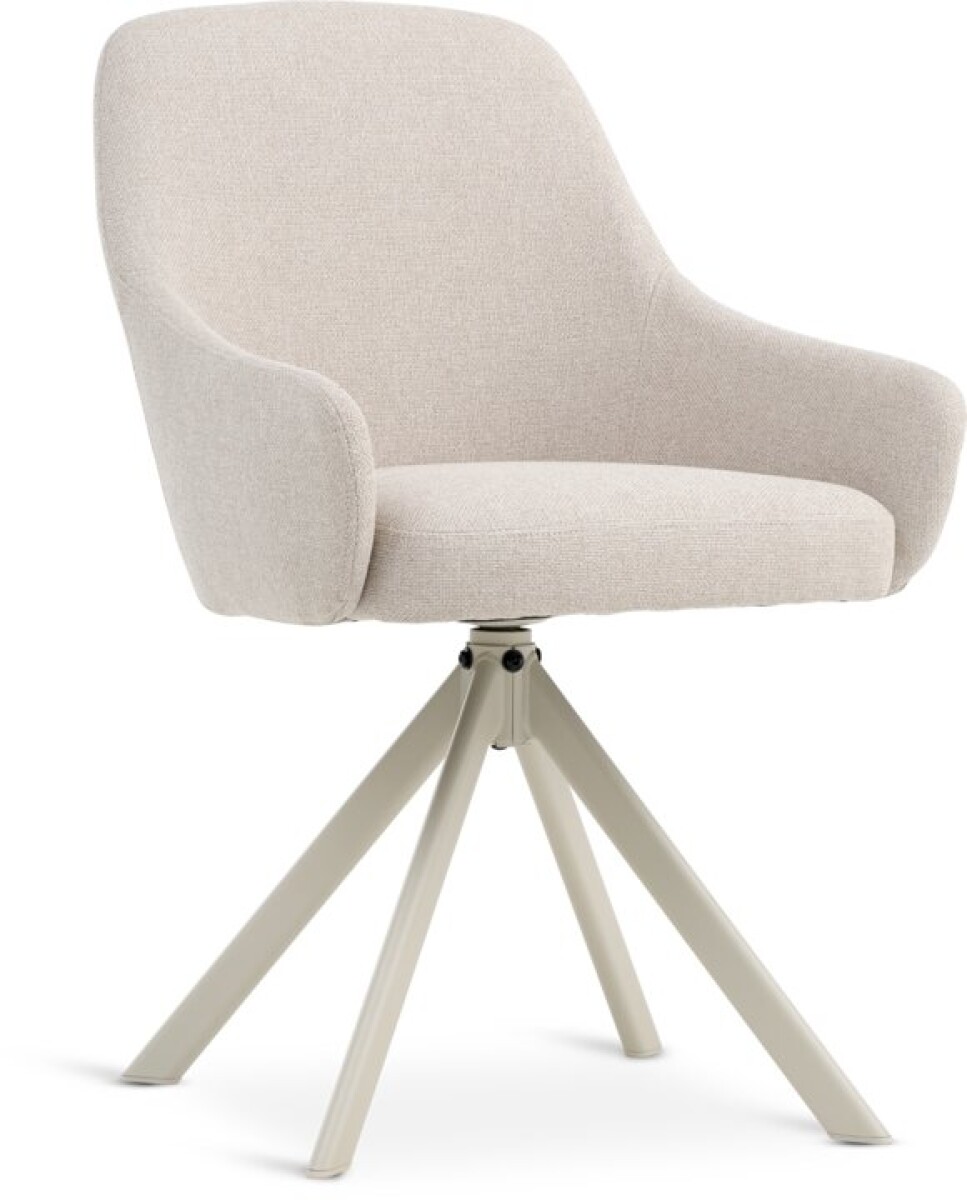 Silla de comedor ROSTRUP giratoria tela beige - Arena 