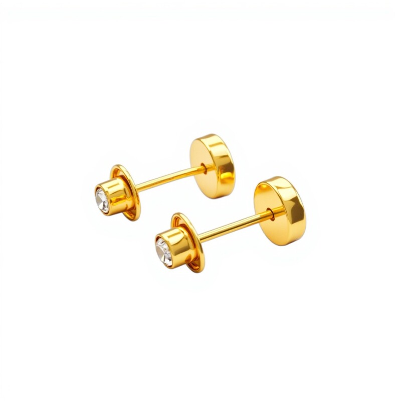 Abridores Zirconia blanca-Oro 18k-Piedra Zirconia-AB9526 conpiedra
