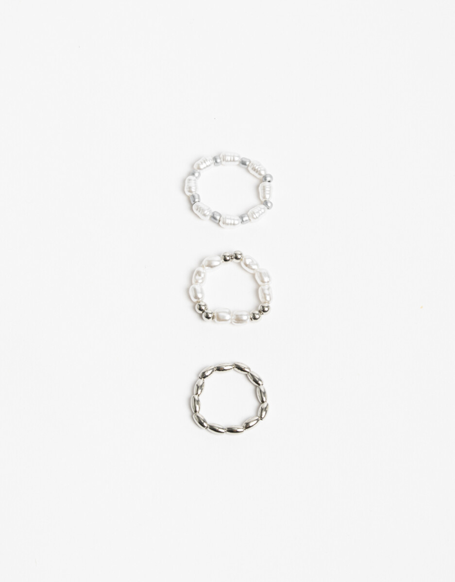 Set Anillos Perlas 
