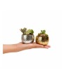 MACETA CERAMICA MINI PLATEADA