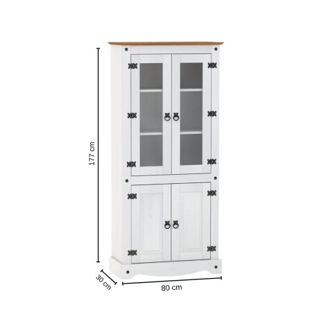 Promo Mesa Ratona + Biblioteca Cristalero + Rack de Tv Linea Naturale Blanco/Roble