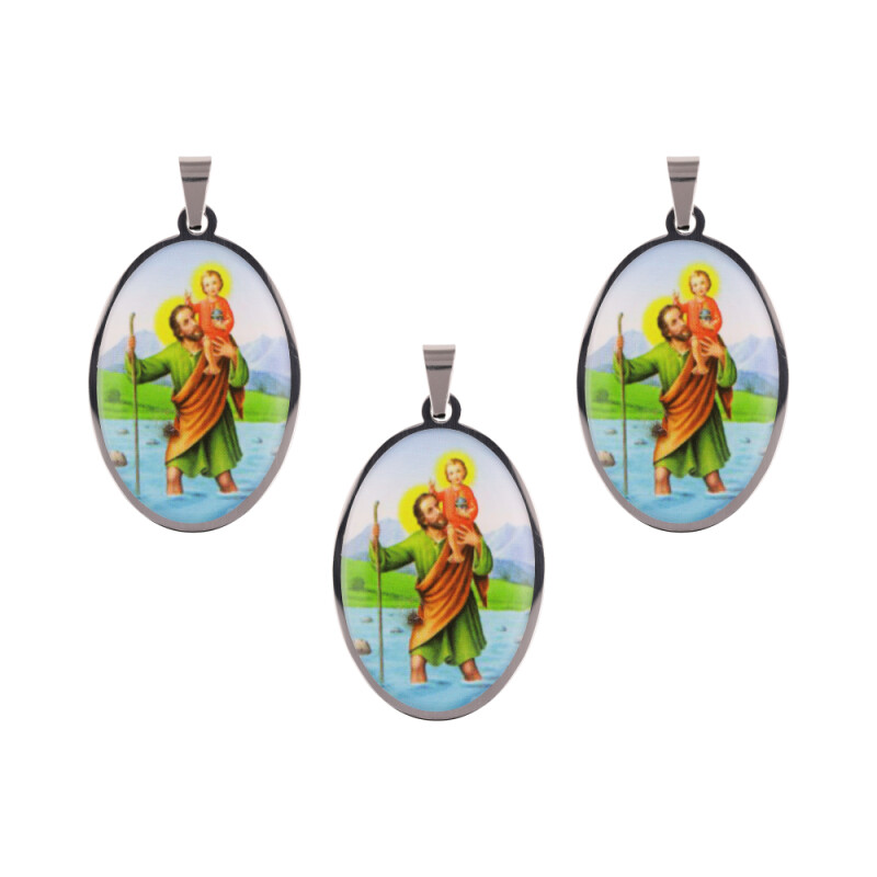 MEDALLAS DE SANTOS 5CM X3 UNIDADES Gp117/san Cristobal