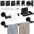 Set De Accesorios Para Baño Juego 9 Piezas Acero Inoxidable IMBACK Color Negro Set De Accesorios Para Baño Juego 9 Piezas Acero Inoxidable IMBACK Color Negro
