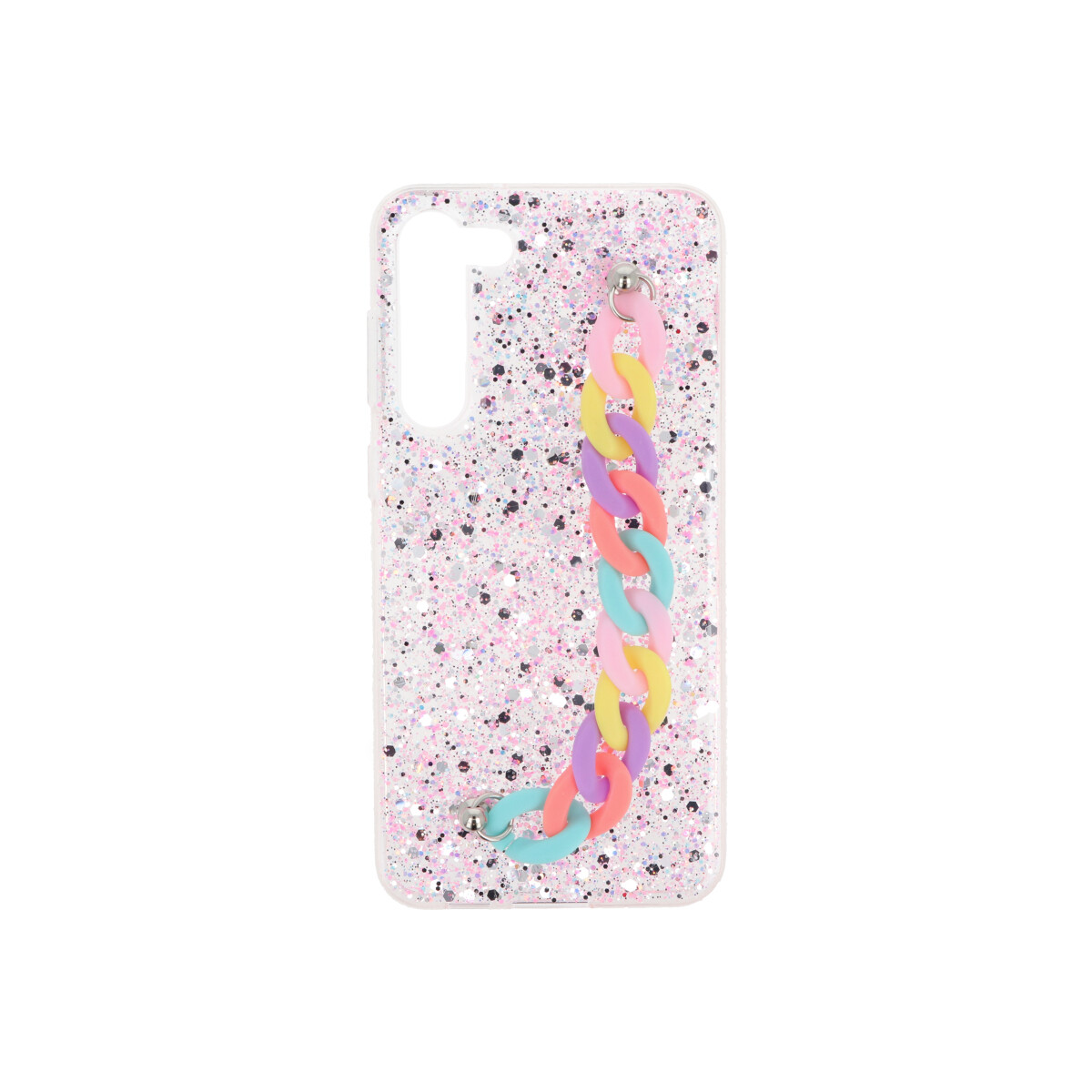 Protector transparente Samsung Galaxy S23 Plus diseño brillos rosa 