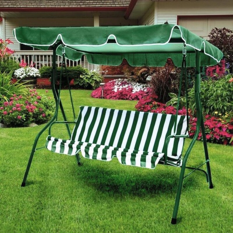 Sillón Hamaca Para Jardín Con Toldo En Caño Y Lona Sillón Hamaca Para Jardín Con Toldo En Caño Y Lona
