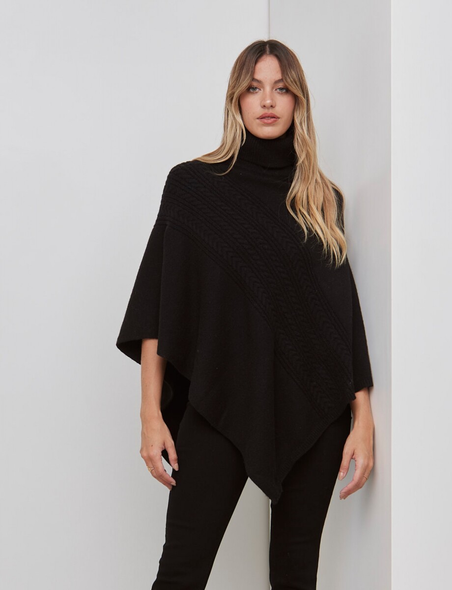 Poncho Trenza - Negro 