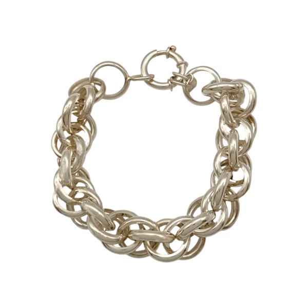 Pulsera Garibaldi doble aro- Plata 925 -Sin piedra-PU3701 sinpiedra