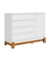 Comoda Zapatera 4 Cajones 1 Puerta Infantil Lotus Blanco