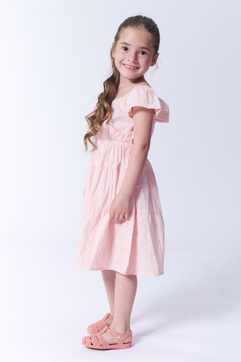 Vestido broderie espalda abierta Rosa