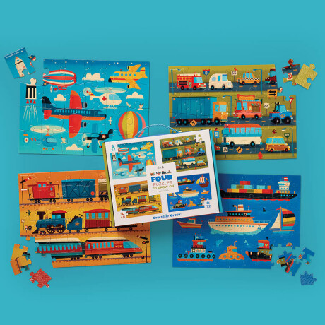 Set X4 Puzzle De 24-36-48 Y 72 Piezas Universo Binario VEHICULO