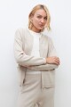 Bomber tejida con bolsillos beige melange