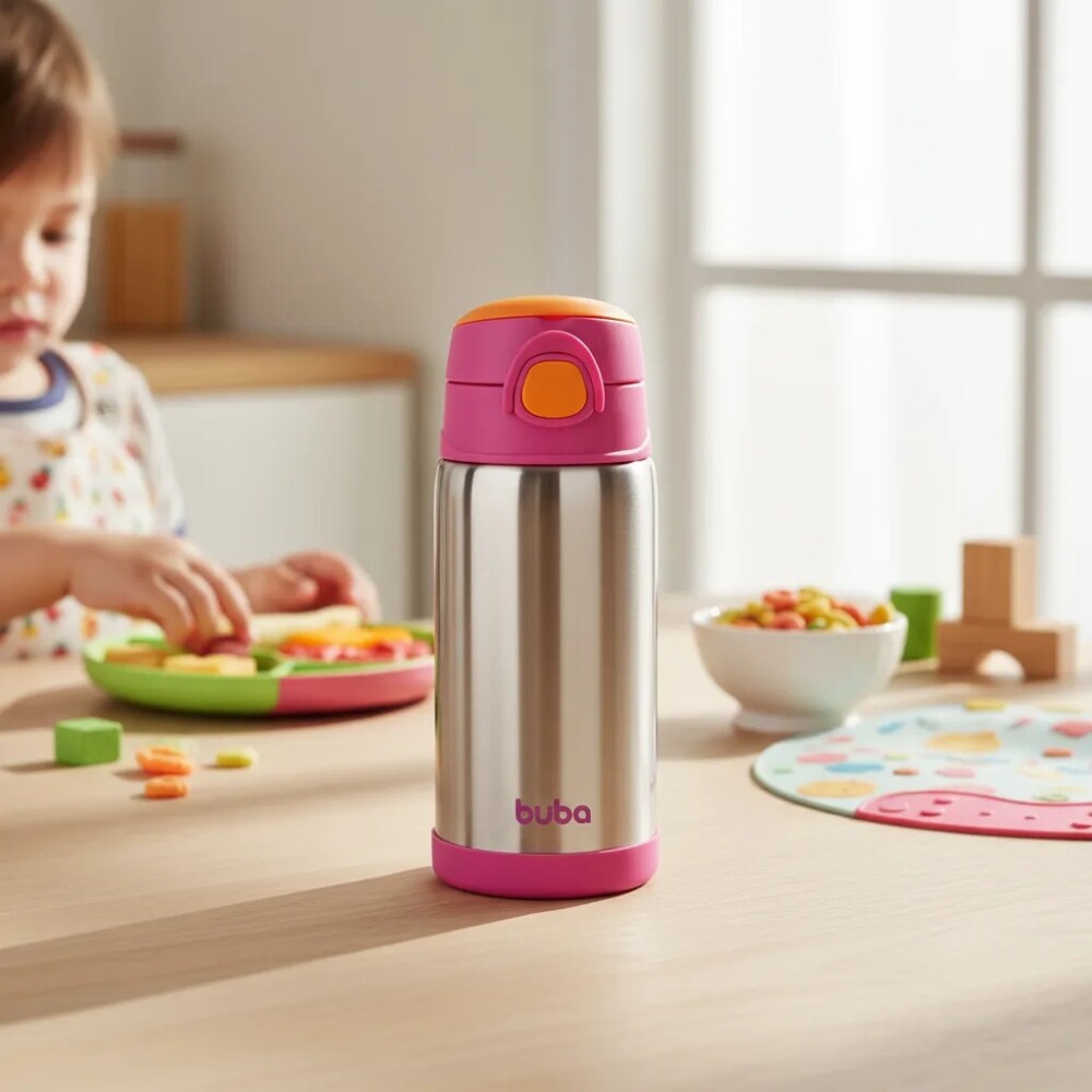 Vaso termico toddler BUBA rosa metal