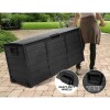 Caja baúl para exterior con ruedas negro