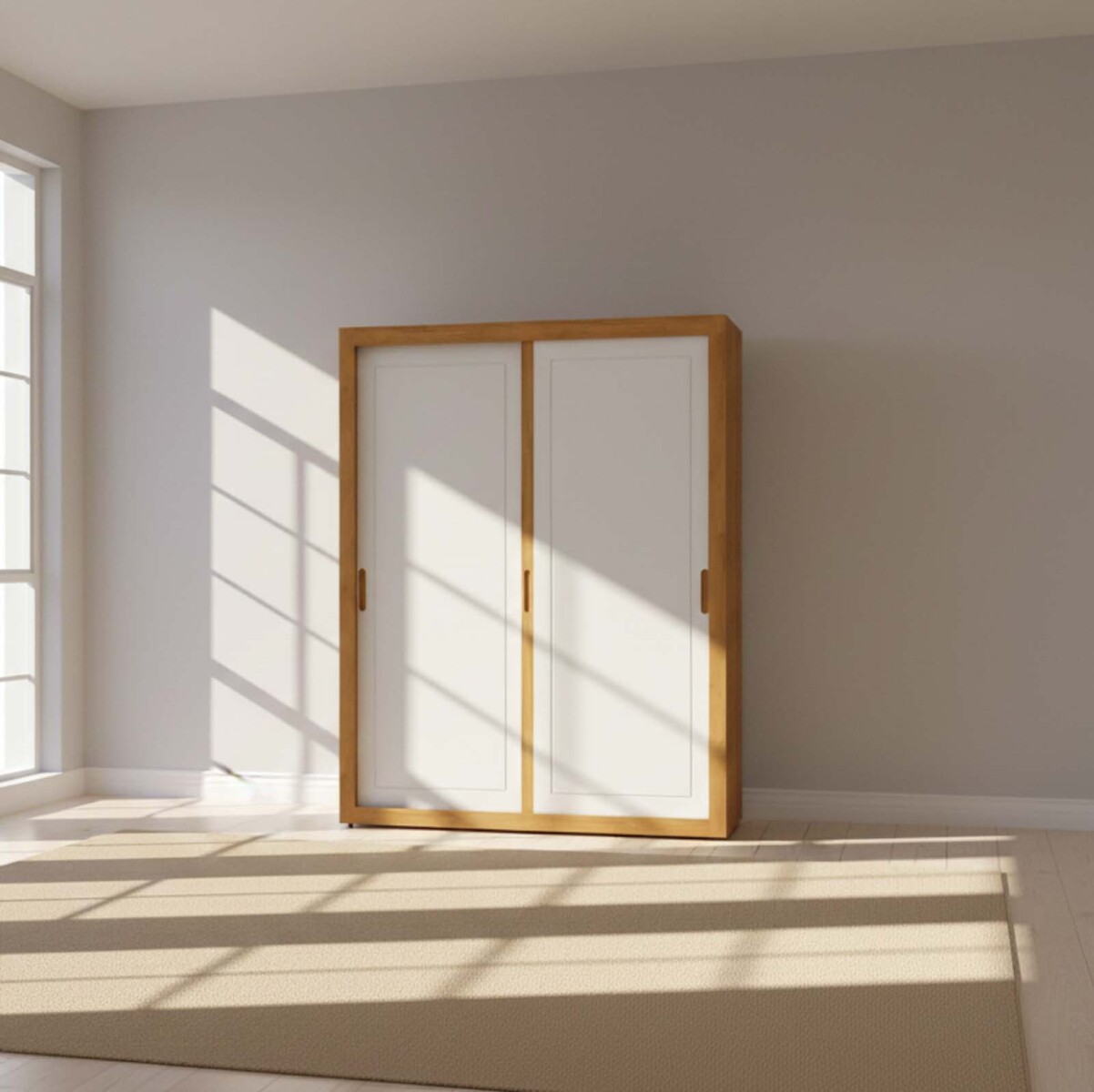 ROPERO - 2 PUERTAS MDF-Y-MADERA BLANCO TUTTO 