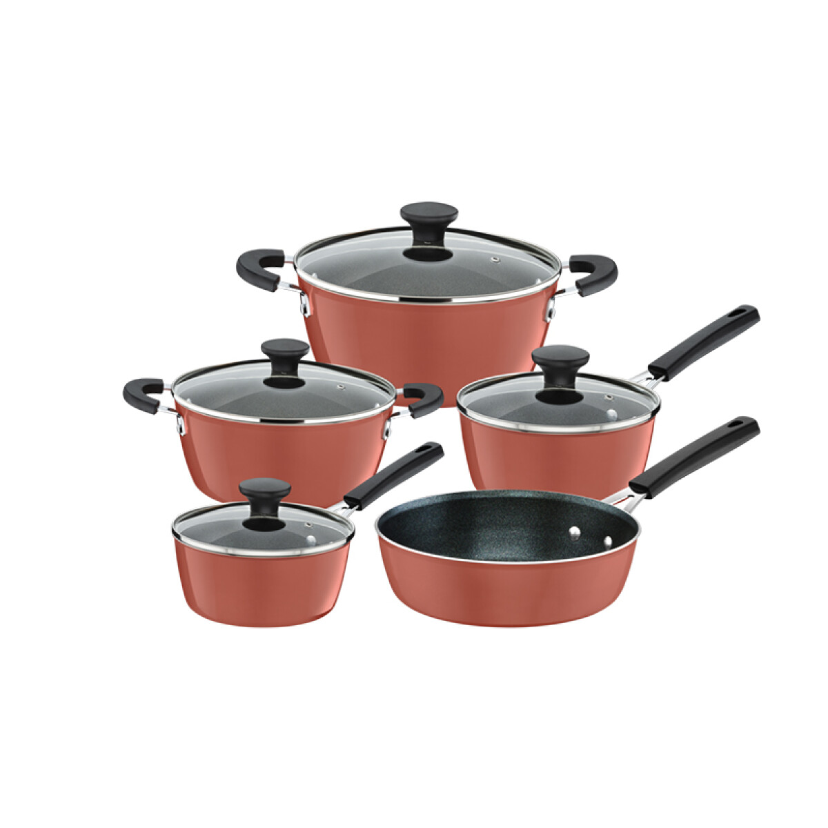 Batería de cocina cobre rosa 5 piezas "GLENZ" - TR5481 