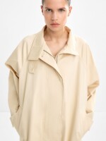 Trench De Algodón Cuello Alto crudo