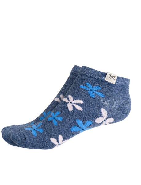 SOQUETE FLORES Azul
