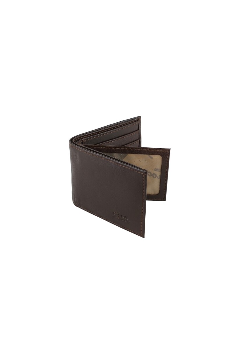 Billetera doble tarjetero con volante Marrón