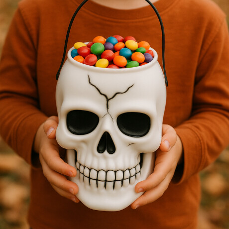 Caramelera calavera Halloween Blanco