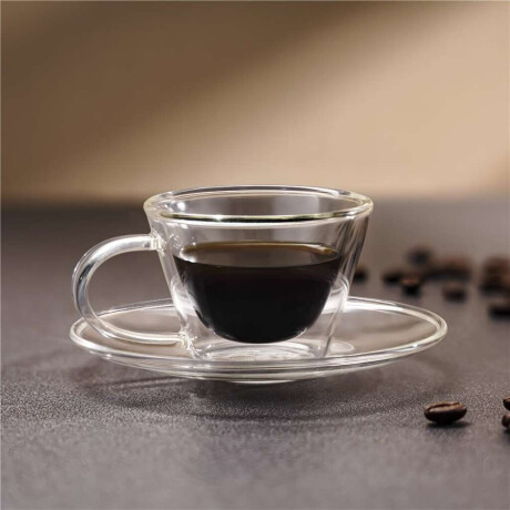 SET 2 TAZAS D.PARED C/PLATO 80ML BORO VARENNA