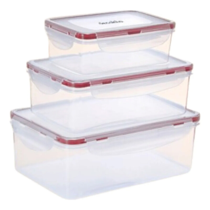 SET JUEGO TUPPER HERMETICO SELLADO FUERTE DECAKILA 3 PIEZAS SET JUEGO TUPPER HERMETICO SELLADO FUERTE DECAKILA 3 PIEZAS