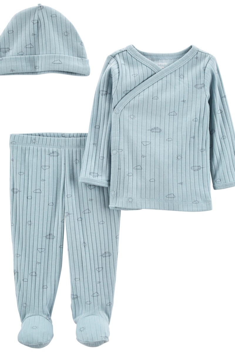 SET 3PC PANT BATITA GORRO ALG UNISEX-BB CARTERS COMBINACION 1