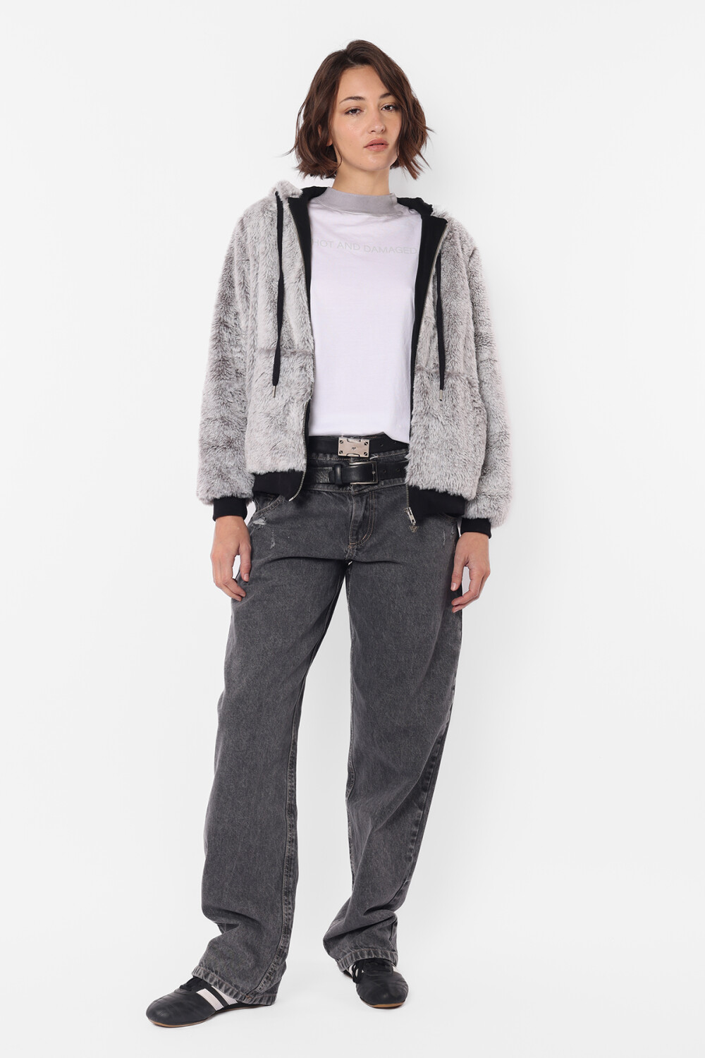 Remera Damaged Gris
