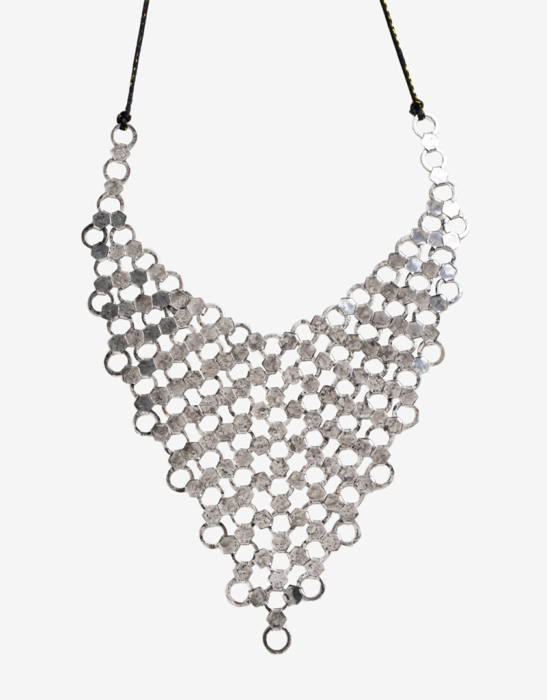 Collares Cortos Metal Collar Corto Mesh Metálica - Plateado Antique Silver