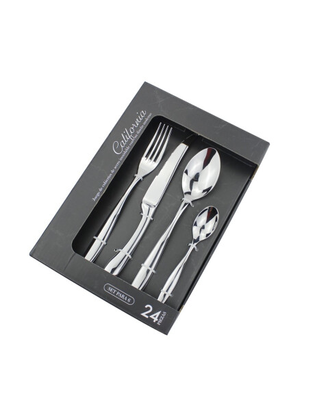 SET CUBIERTOS TOKIO 24 PIEZAS NEGRO — Alimentario