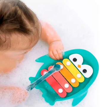 Juguetes De Ducha Infantil Set De Baño Para Niños C/Xilofón Color Verde