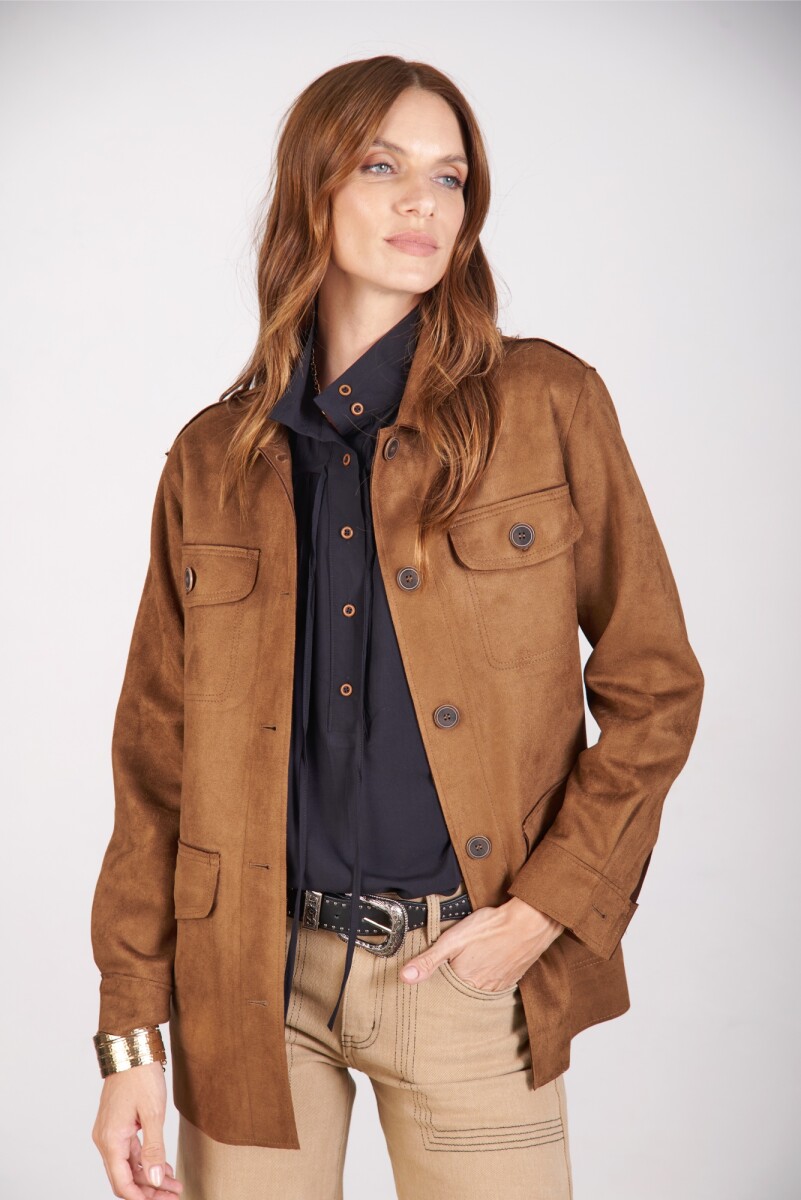 CHAQUETA FOUR SUEDE - CARAMELO 