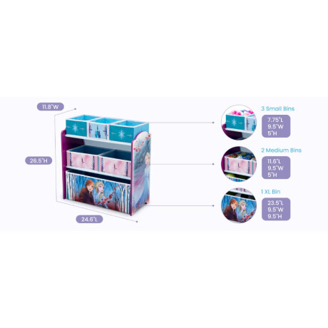 Organizador infantil Frozen Celeste 6 Contenedores