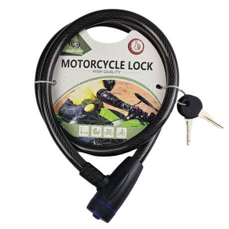 Linga Candado para Bici Moto Forrada 2 llaves Negro