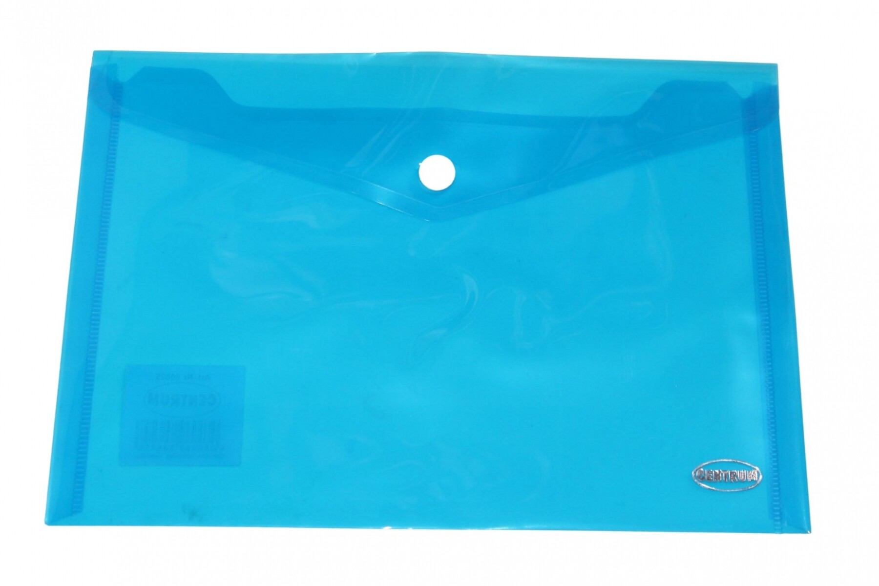 SOBRE CENTRUM TAMAÑO A5 DE PLASTICO CON BOTON - COLOR AZUL 