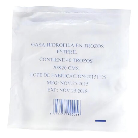 Pack X40 Unidades Gasas Estériles en Trozos 10 X10CM 001