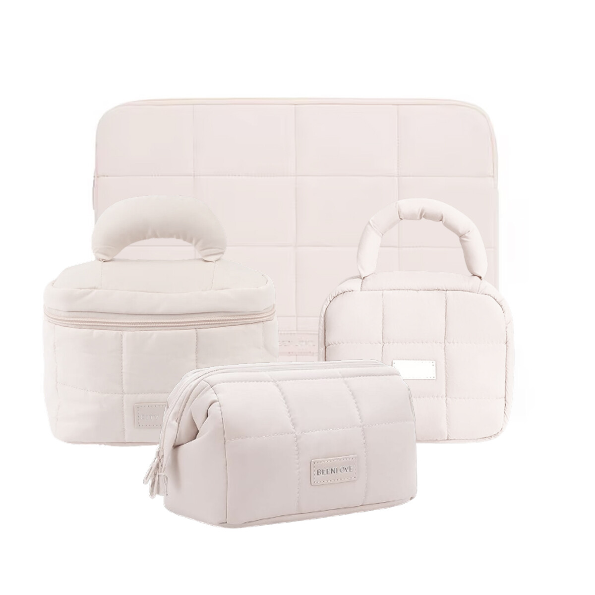 Set x4 neceseres puffer beige - Beige 