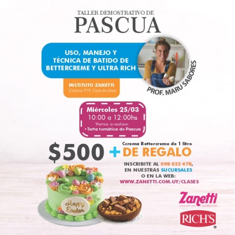 Taller Demostrativo Torta temática de Pascua con Maru Sabores Taller Demostrativo Torta temática de Pascua con Maru Sabores