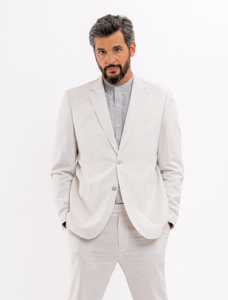 Saco lino liso beige