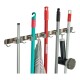 Soporte Escoba X 5 Clip Acero Inox Con Ganchos Casa Practica Sin Color